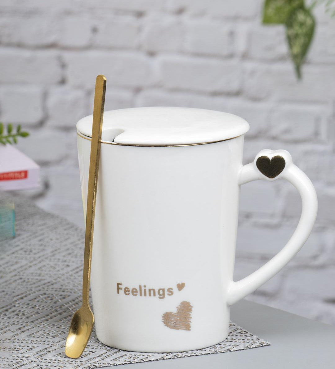 Coffee Mug With Lid (380 Ml), Assorted Colour - MARKET 99