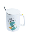 Coffee Mug With Lid (400 Ml), Assorted Colour - MARKET 99