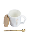 Coffee Mug With Wooden Lid (320 Ml) - Assorted Colour - MARKET 99