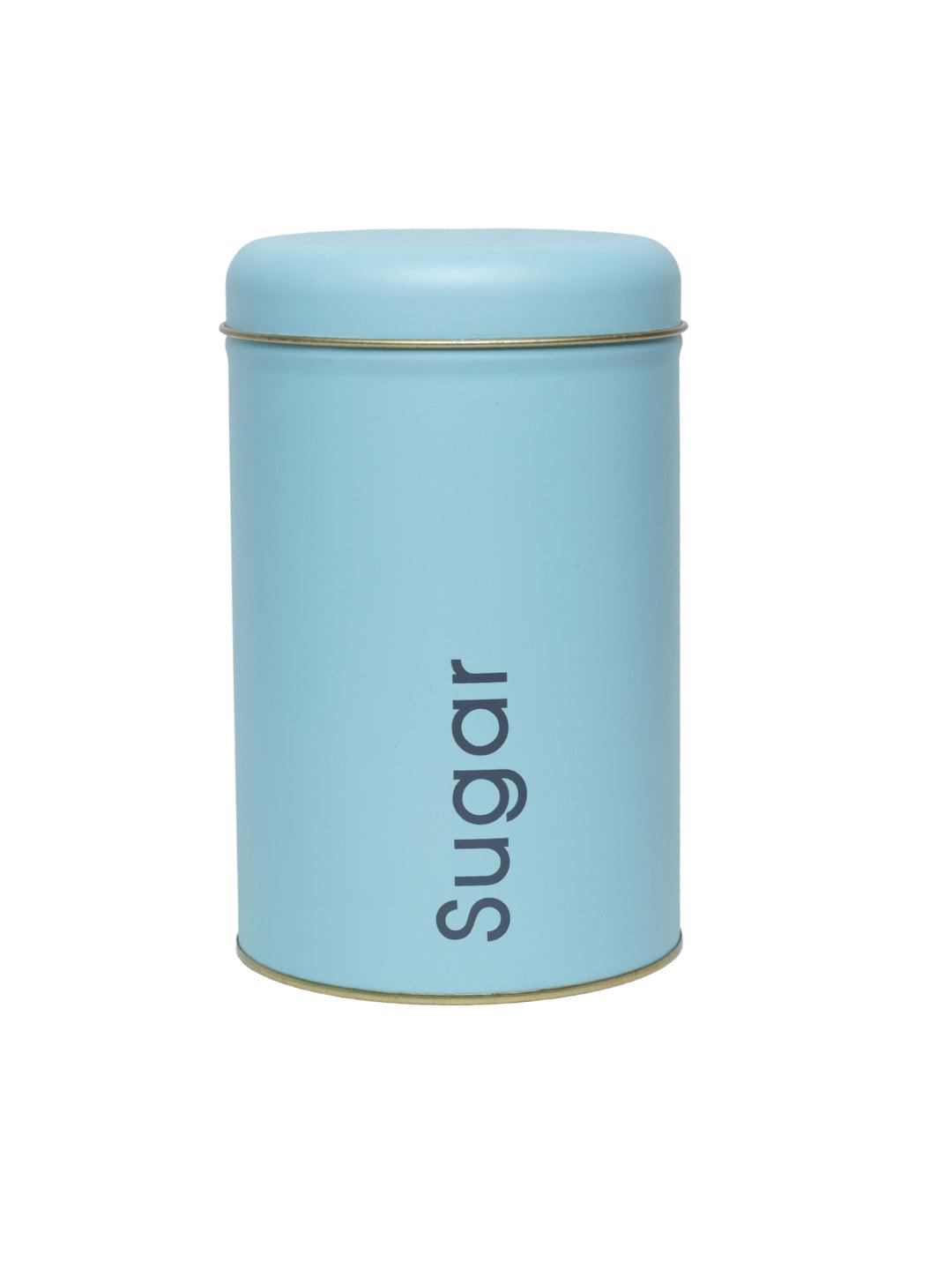 Coffee, Tea & Sugar - Metal Jar Set Of 3, Turquoise Color, 1450Ml - MARKET 99