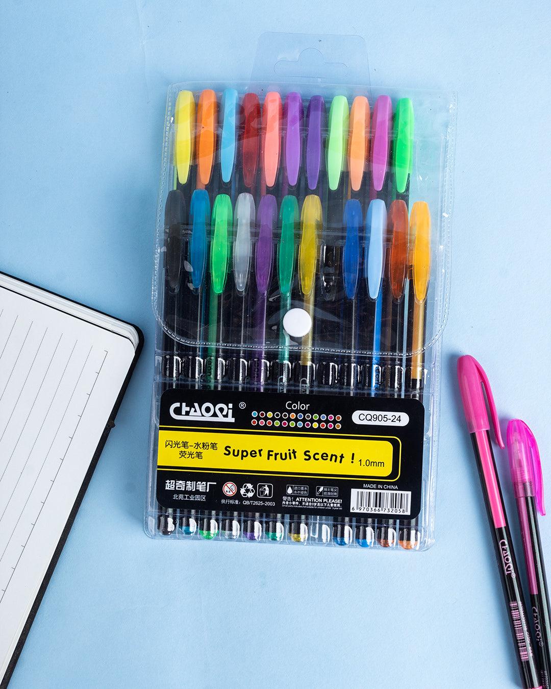 Colour Pens, Multicolour, Plastic, Set of 24 - MARKET 99