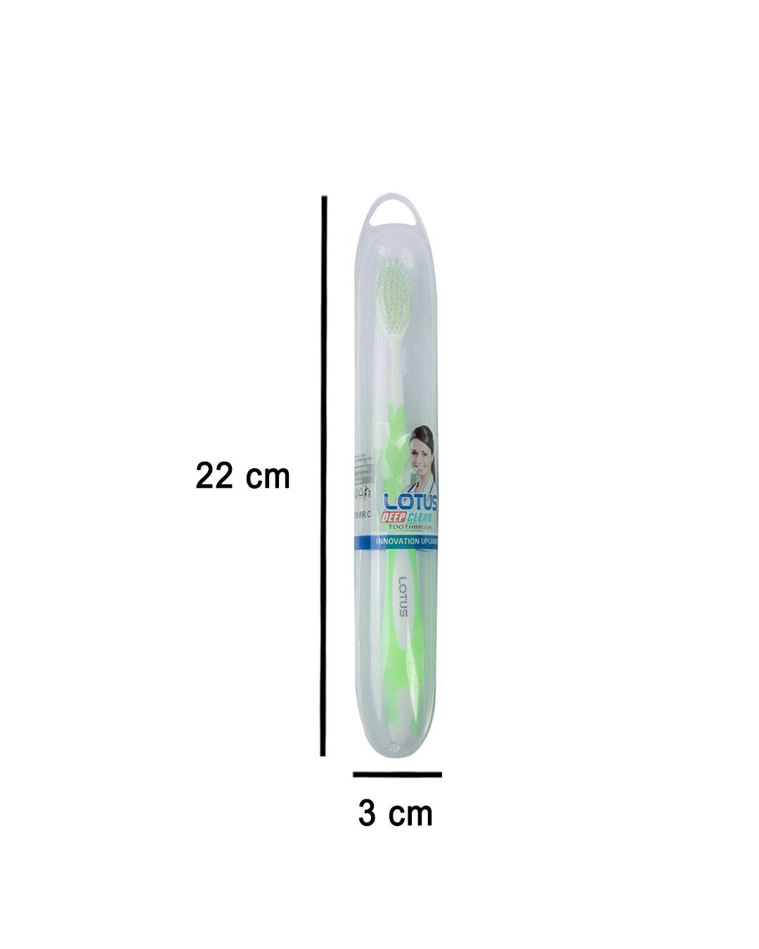 Compact Toothbrushes With Soft Bristles, Green, Plastic, Set of 2 - MARKET 99