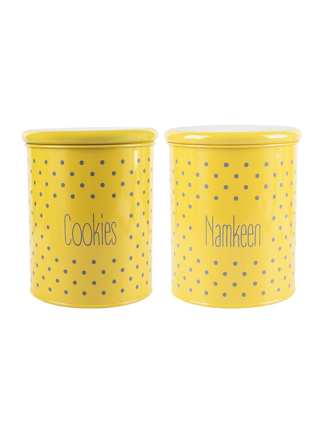Cookie & Namkeen Jar Set Of 2 ( Yellow, Each 1700 Ml ) - MARKET 99