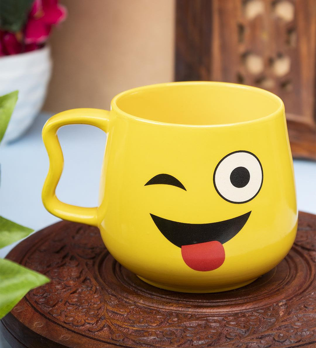 'Crazy Face Emoji' Ceramic Tea & Coffee Mug in Ceramic ( 530 mL, Microwave Safe) - MARKET 99