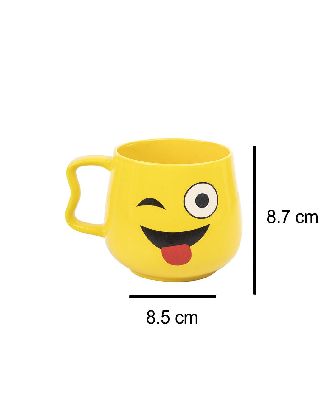 'Crazy Face Emoji' Ceramic Tea & Coffee Mug in Ceramic ( 530 mL, Microwave Safe) - MARKET 99