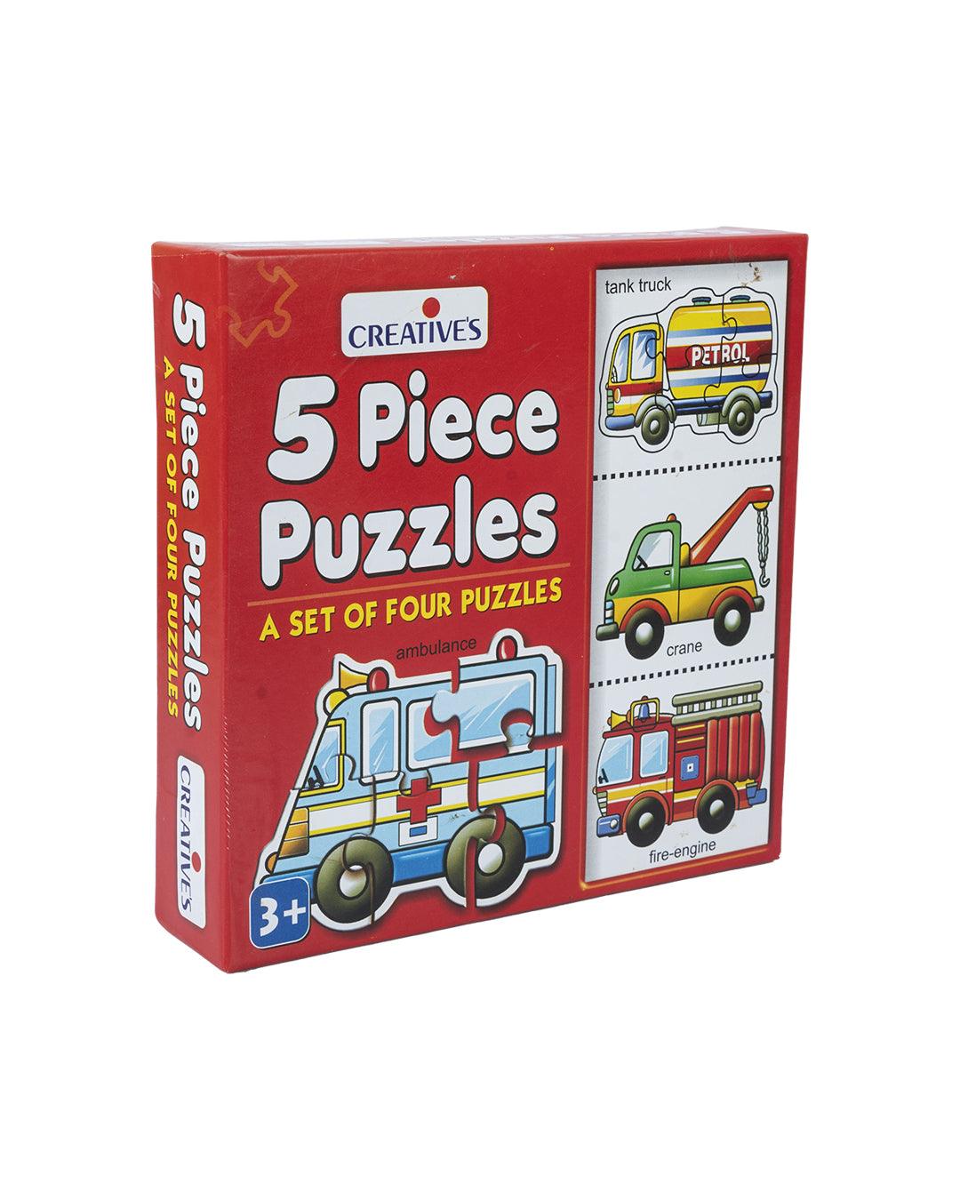 Creative 5 Piece Puzzles (A Set of 4 Puzzles) for Kids - For Child Age 3 & Up - MARKET 99