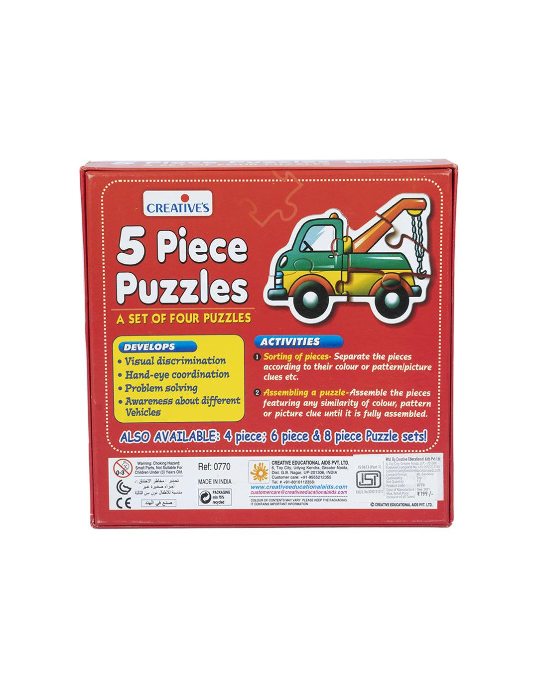 Creative 5 Piece Puzzles (A Set of 4 Puzzles) for Kids - For Child Age 3 & Up - MARKET 99