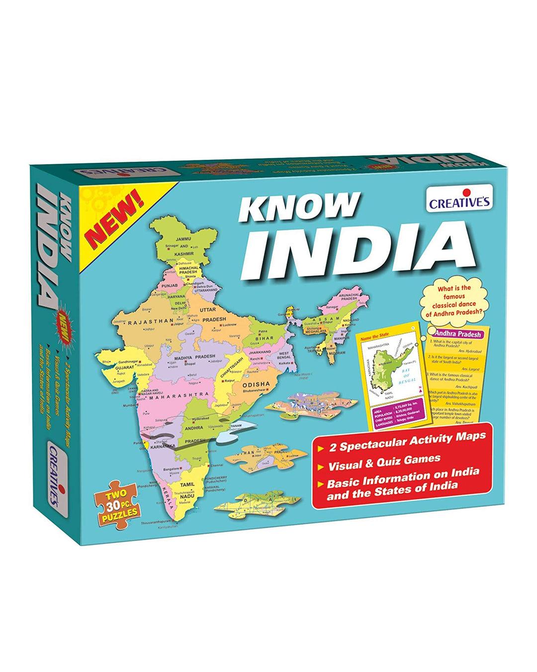Creative Know India Activity for Kids (30 Pcs Puzzles) - For Child Age 5 & Up - MARKET 99