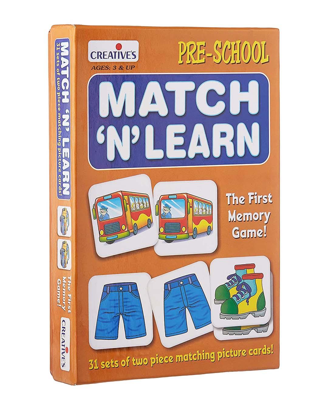 Creative Match N Learn (A First Memory Game) For Pre-School Kid - For Child Age 4 & Up - MARKET 99