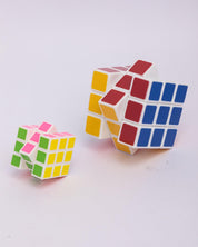 Cube, Rubik's Cube, Toy for Kids, 1 Big & 1 Small Cube, Multicolour, Plastic, Set of 2 - MARKET 99