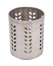 Cutlery Holder, Leaf Punch Design, Silver, Stainless Steel - MARKET 99