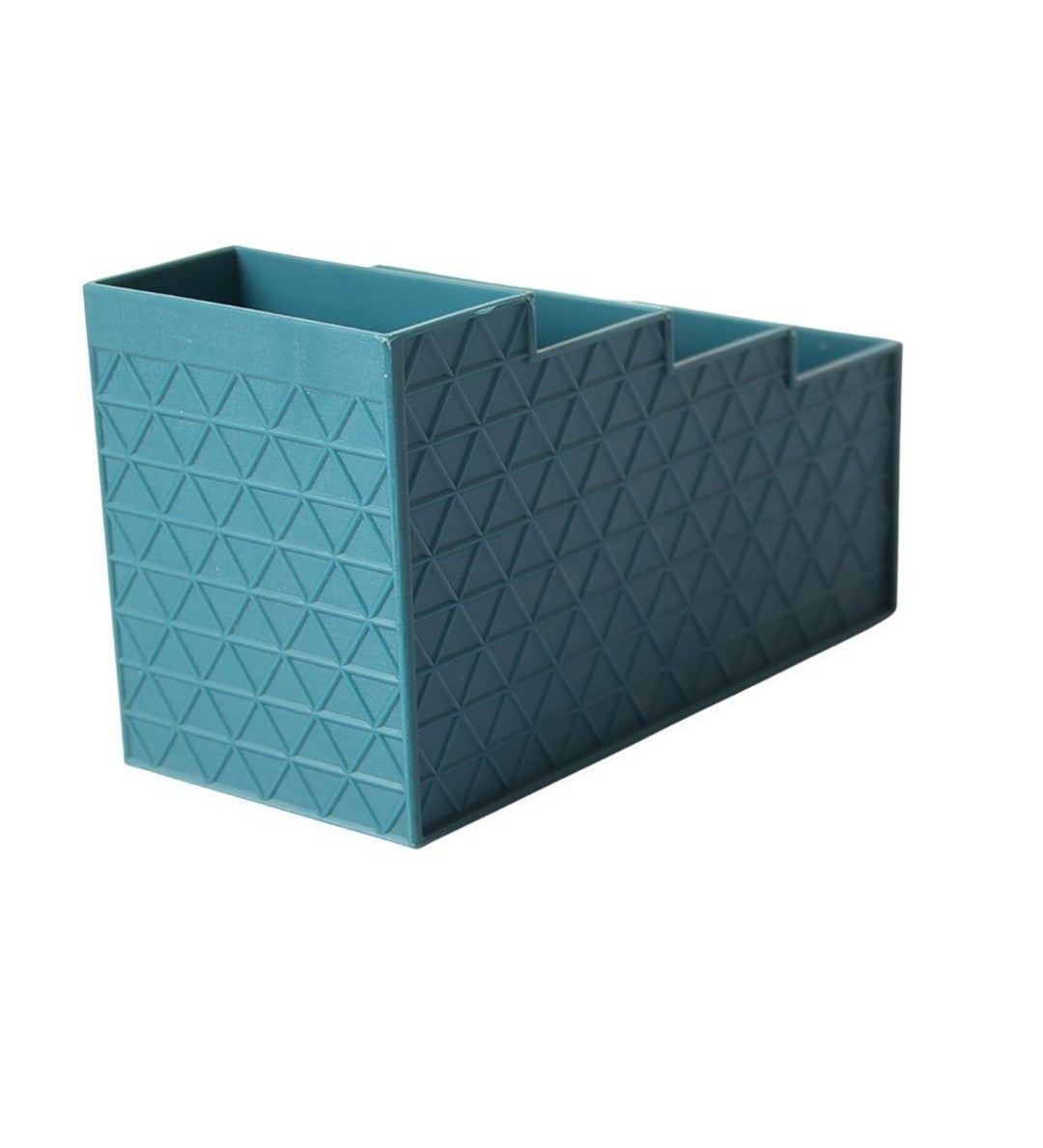 Dark Cyan Desk Organizer With Four Compartments