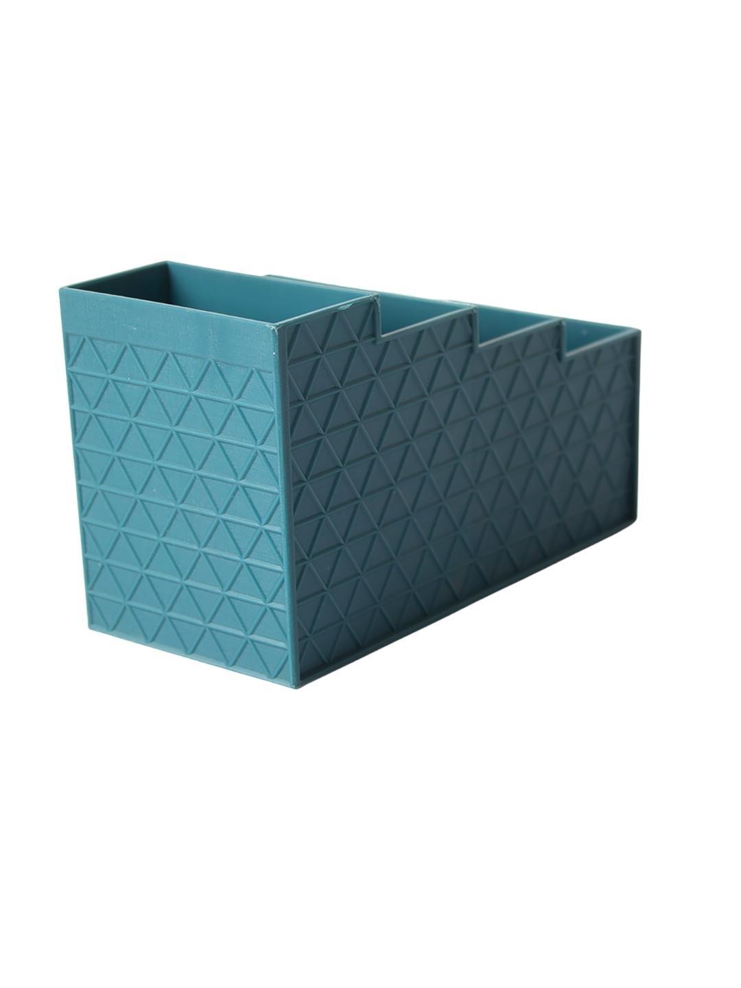 Dark Cyan Desk Organizer With Four Compartments