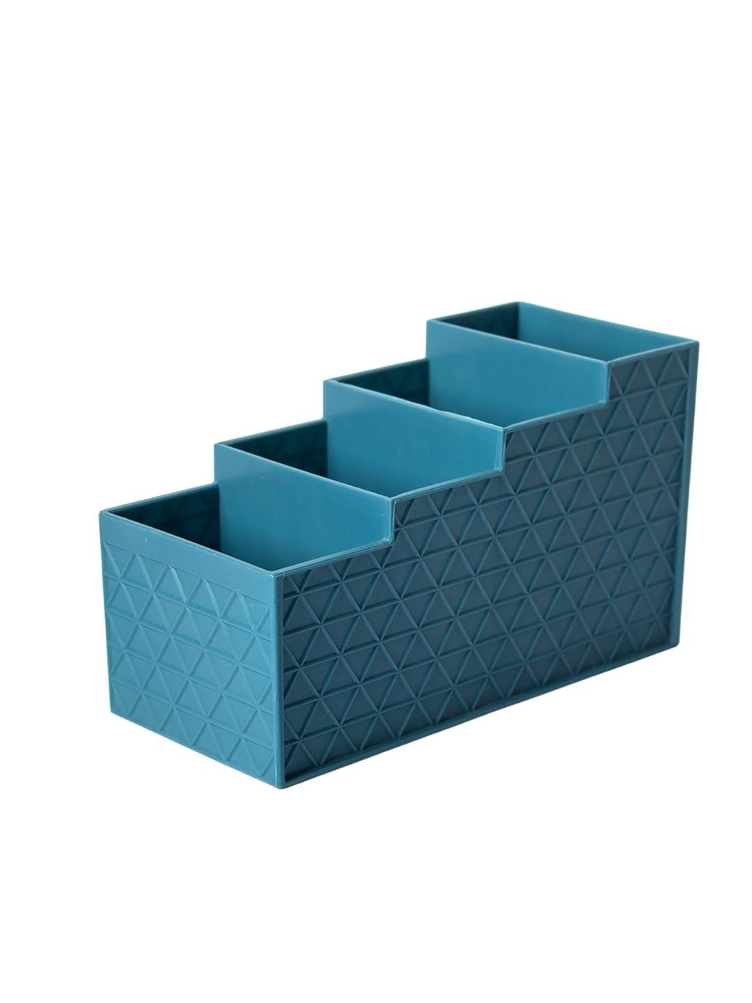 Dark Cyan Desk Organizer With Four Compartments