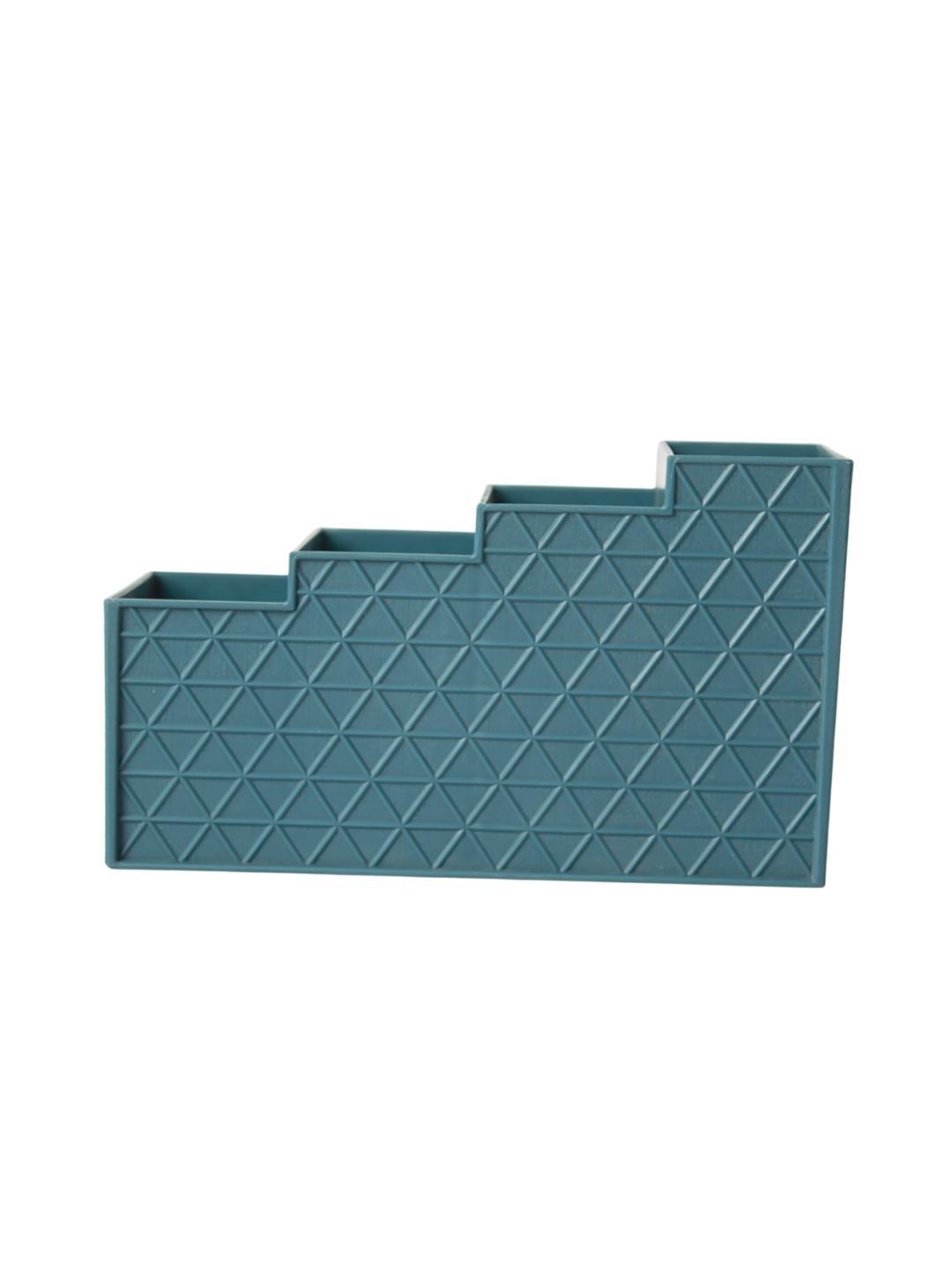 Dark Cyan Desk Organizer With Four Compartments