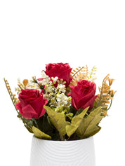 Dark Red Roses With Turquoise Pot - MARKET 99