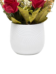 Dark Red Roses With Turquoise Pot - MARKET 99