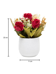 Dark Red Roses With Turquoise Pot - MARKET 99