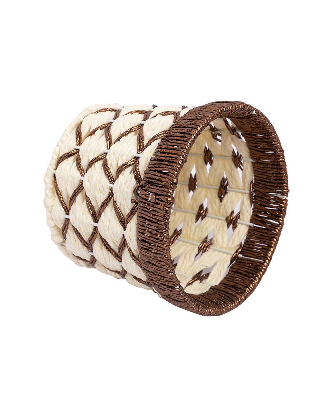 Decorative Basket, Dark Brown, Paper - MARKET 99