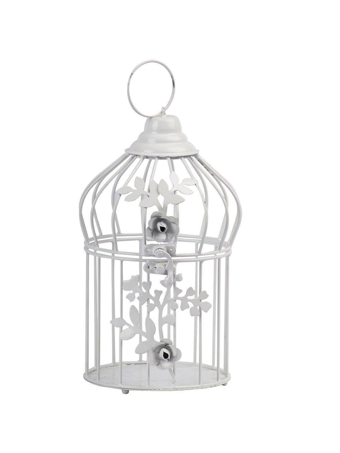 Diwali Decoration Item WHITE CAGE T -LITE HOLDER PACK OF 2