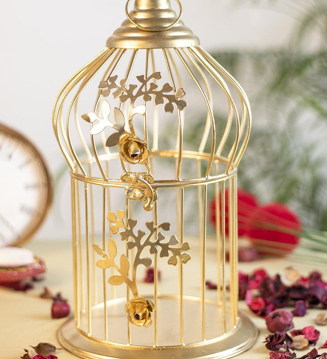 Diwali Decoration Item WHITE CAGE T -LITE HOLDER PACK OF 2