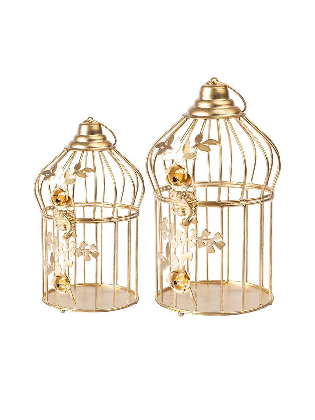 Diwali Decoration Item WHITE CAGE T -LITE HOLDER PACK OF 2