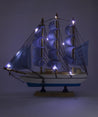 Decorative Boat, Blue, Wood - MARKET 99