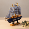 Decorative Boat, Handcrafted Wood, For Home & Office Décor, Antique Finish, Blue, Wood