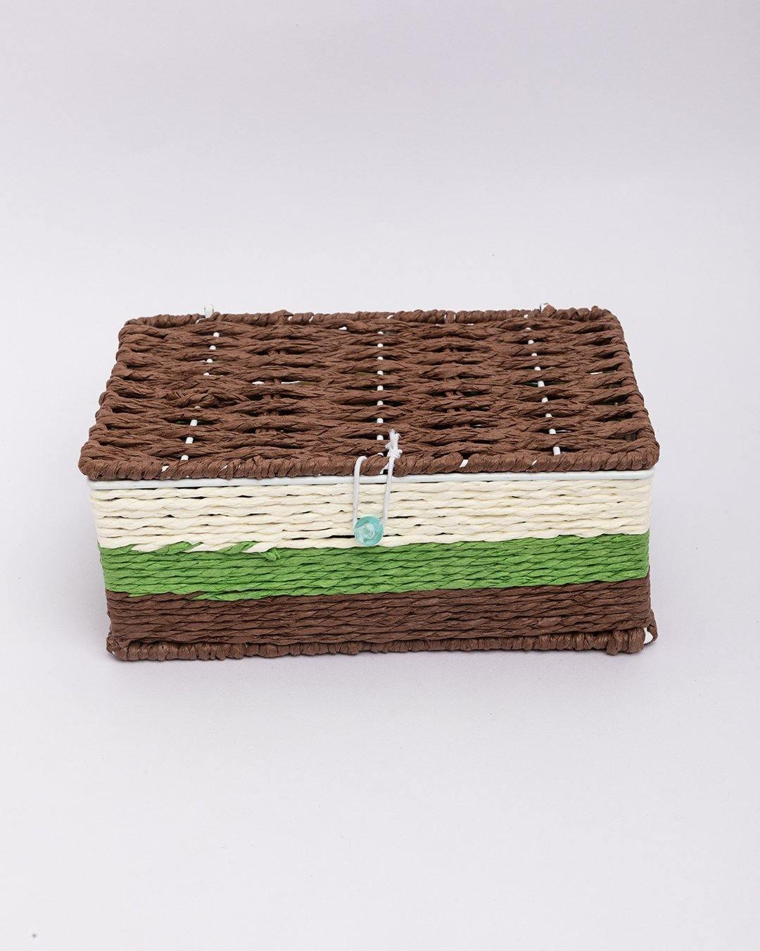 Decorative Box, Rectangle, Brown, Paper - MARKET 99