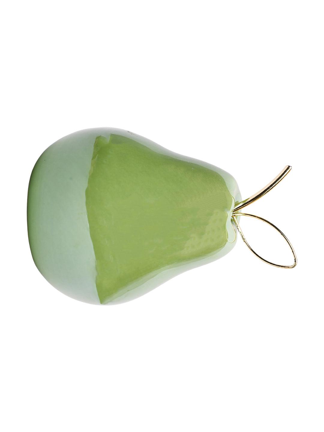Decorative Ceramic Green Pear With Leaf - MARKET 99