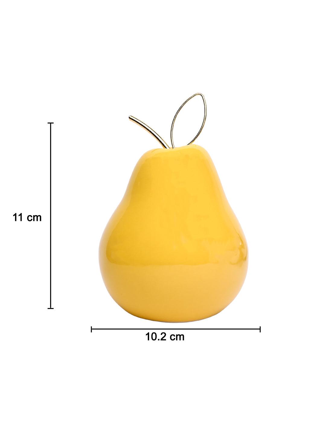 Decorative Ceramic Yellow Pear With Leaf - MARKET 99