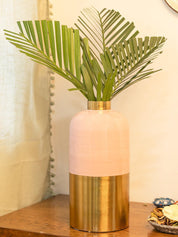 Decorative Enamel Vase - Golden & Pink - MARKET 99