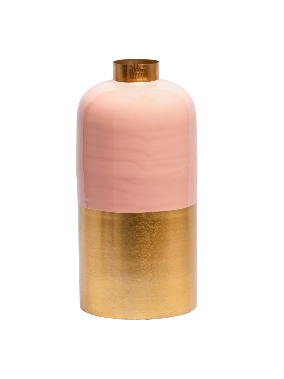 Decorative Enamel Vase - Golden & Pink - MARKET 99