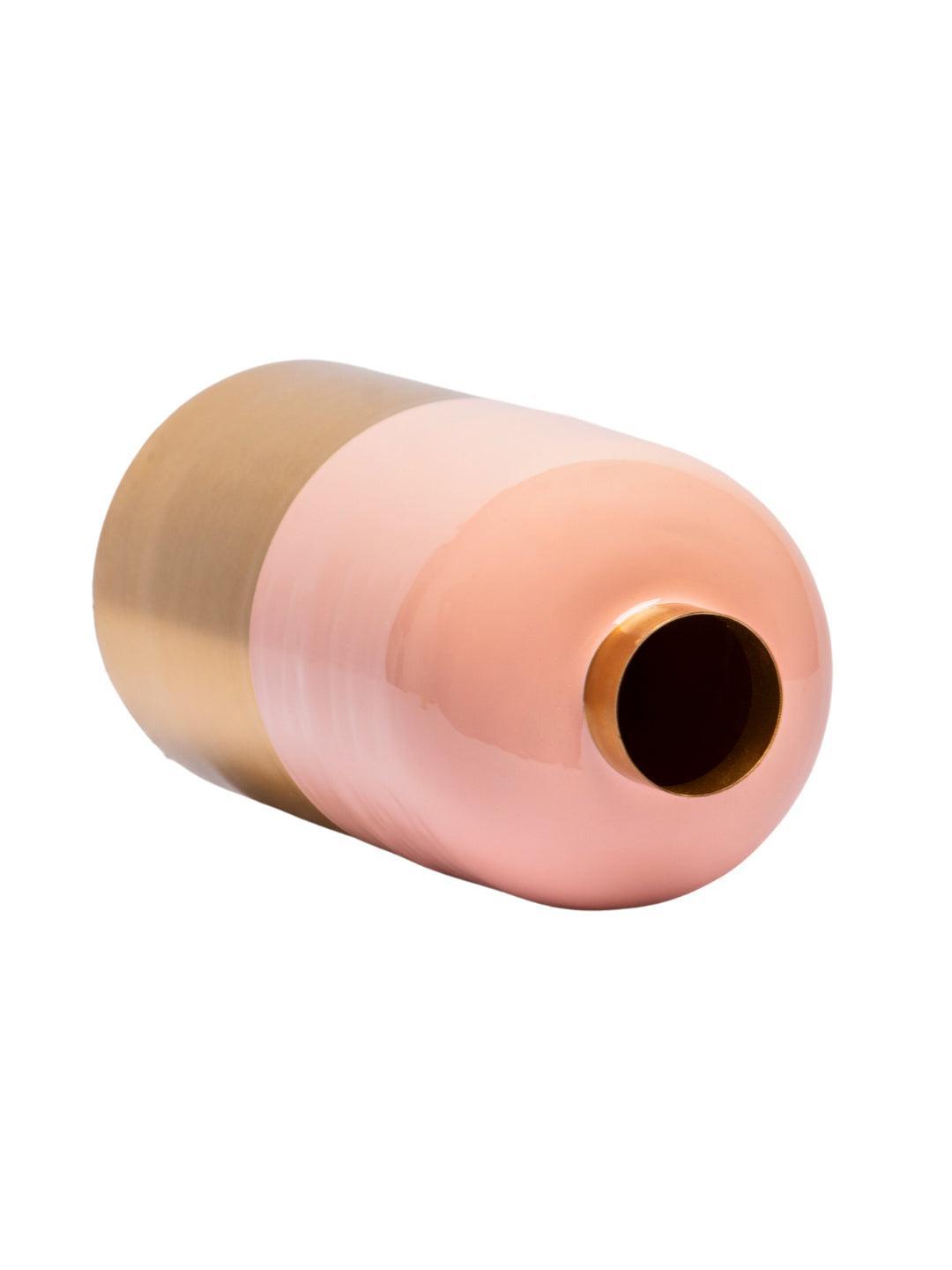 Decorative Enamel Vase - Golden & Pink - MARKET 99