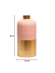 Decorative Enamel Vase - Golden & Pink - MARKET 99