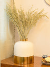 Decorative Enamel Vase - Golden & White - MARKET 99