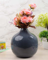 Decorative Flower Vase, Diwali Décor, Grey, Iron - MARKET 99