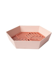 Decorative Geometry Fruit Basket with Removable Drainage Layer - Pink