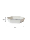 Decorative Geometry Fruit Basket with Removable Drainage Layer - White