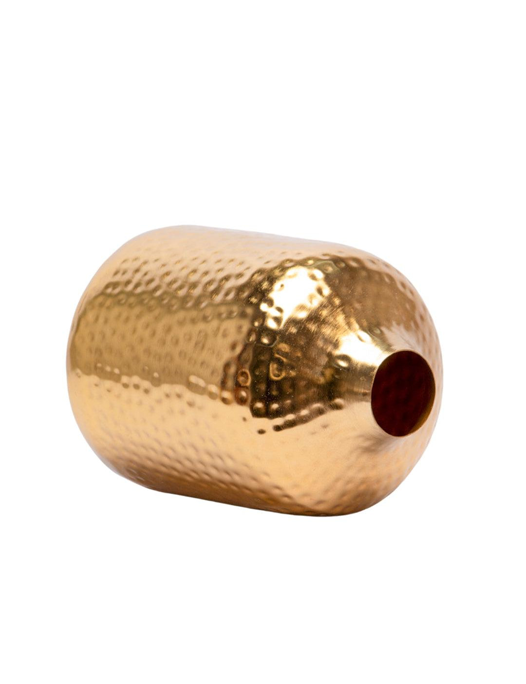 Decorative Hammered Vase -Golden & Cylinder Shape - MARKET 99