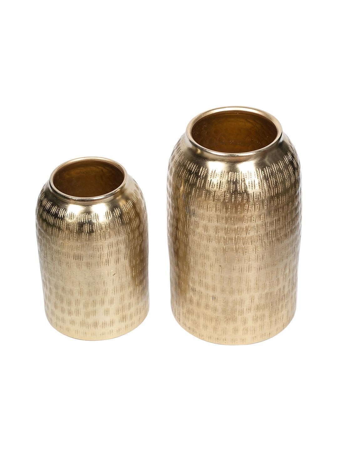 Decorative Modern Gold Metal Table Flower Dolchi Shape Vase for