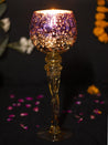 Decorative Purple Tined Glass Candlestick Holders - MARKET 99