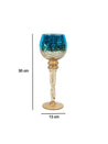 Decorative Skyblue Tined Glass Candlestick Holder - MARKET 99
