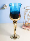 Decorative Skyblue Tined Glass Tealight Candlestick Holder - MARKET 99