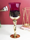 Decorative Vintage Purple Tinted Glass Candlestick Holder - MARKET 99