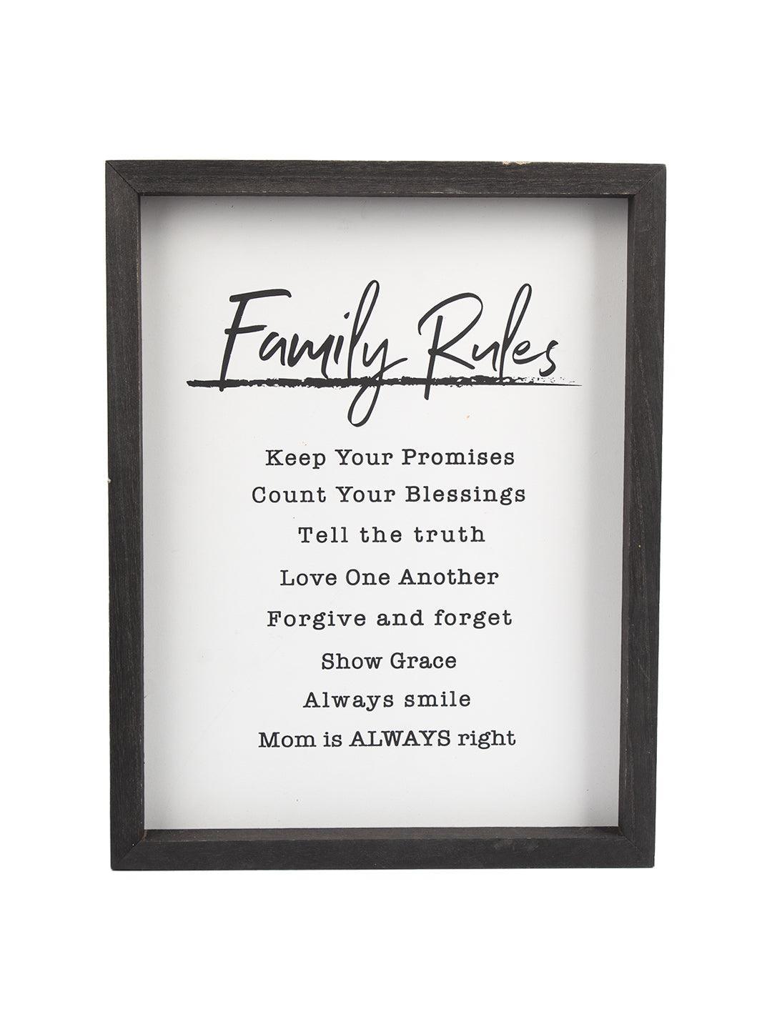 Decorative Wall Plaques - family rules - MARKET 99