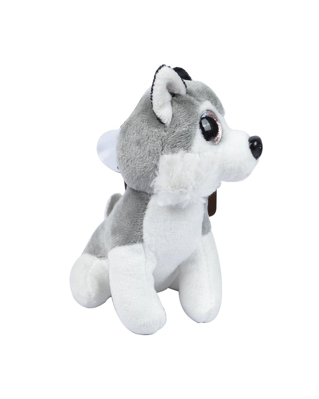 DIMPLY STUFF Husky Dog Standing Stuffed Animal (15cm, Grey & White) - Plush Toy - MARKET 99