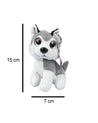 DIMPLY STUFF Husky Dog Standing Stuffed Animal (15cm, Grey & White) - Plush Toy - MARKET 99