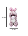 DIMPLY STUFF Rabbit Standing Stuffed Animal (20cm, Light Pink & White) - Plush Toy - MARKET 99