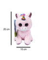 DIMPY STUFF Unicorn Horse Standing Stuffed Animal (20cm, Pink) - Plush Toy - MARKET 99